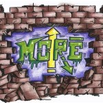 Graffiti Broken Brick Wall Drawing